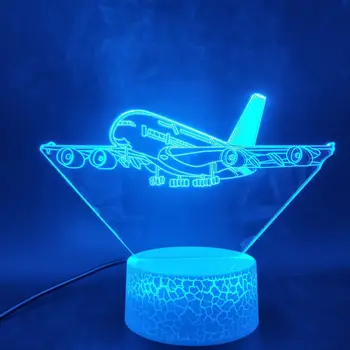 Nighdn Laste Õhtul Kerge Lennuk 3D Optical Illusion Lamp Magamistuba Teenetemärgi Tabel Lamp, Jõulu-Sünnipäeva Kingitus Lastele