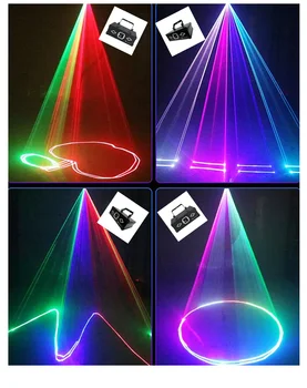 1W täisvärvides LED-Etapil Laser Projektor puldiga Etapi Mõju Näita DJ Pulm Bankett Saalis Disco Valgustus Pool