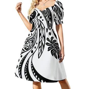 Polüneesia Hõimude Must Ja Valge Kleit kleit suvel 2023 naiste Suvine seelik õhtukleit naine suvel naiste kleit 2023