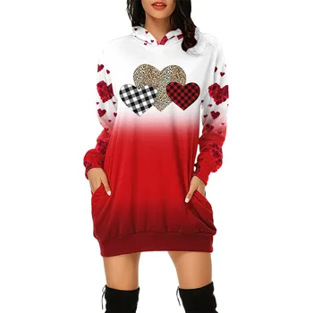 2023 Sügis Naiste Pullover 3D Armastus Prindi Varruka pikkus Topp Trend y2k Casual Fashion Rose on Armastus Loose Fit Mood Naiste Topp