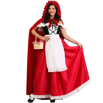 Halloween Kostüümid Naiste Halloween Fantaasia Naine Cosplay Kostüüm Role-playing Mängud Little Red Riding Kapuutsiga Kleit