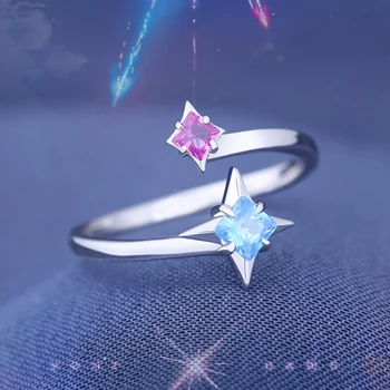 Anime Cosplay Teie Nimi Miyamizu Mitsuha Tachibana Taki Vääriskivide Crystal Meteoor Armastavad Reguleeritav Suurus Rõngas Ehted Tarvikud