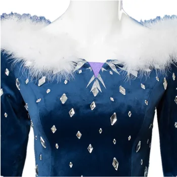 Jää Talvel Kuninganna Printsess Cosplay Kostüüm Elsa Sinine Fantasia Kleit Halloween Naiste Tüdruk Pall Kleit üles Etapp Vormirõivad