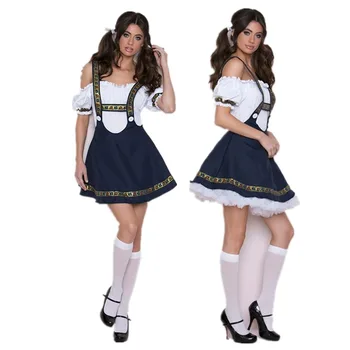 Saksa Õlle Festival Ühtne Õlu Tüdruk Teenija Top+Peatada Seelik Dirndl Kleit Naiste Oktoberfest Cosplay Kostüüm Pool Kleit