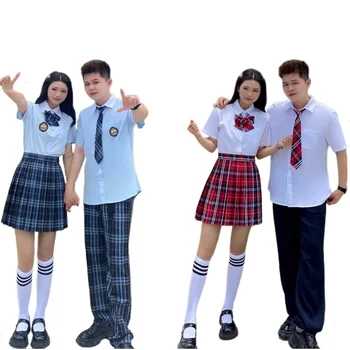 suvel lühikese varrukaga, kanna särk Briti college klassi ühtne junior high school uniform laste lõpetamist hommikumantlid kostüümid refrään