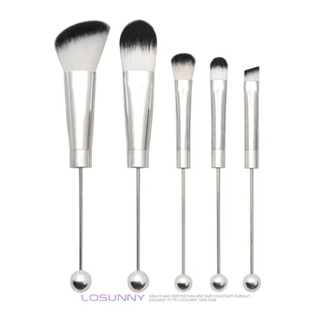 5 Tk DIY Beaded Makeup Brush Set Metallist Käepide Silma Meik Pintslid Kosmeetiline Pintsel Looduslik ja Õrn Meik