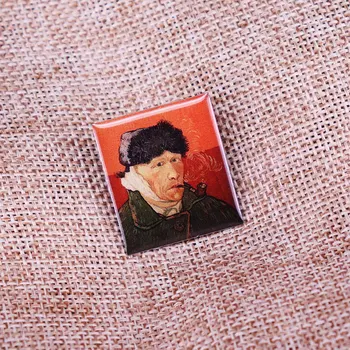 Van Gogh Self Portrait Pin-Postimpressionism Maalikunstnik Sõle Sidemega Pääsme Kuulsa Maali Ehted