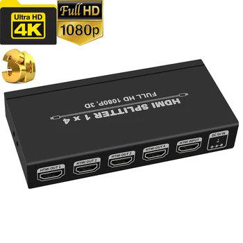 HDMI Splitter 4K HDMI Lõhkujad 1: 4 out HDMI Splitter hub 4KX2K/30Hz HDCP 1.4 4K UHD TV,Apple TV,ARVUTI sülearvuti toide