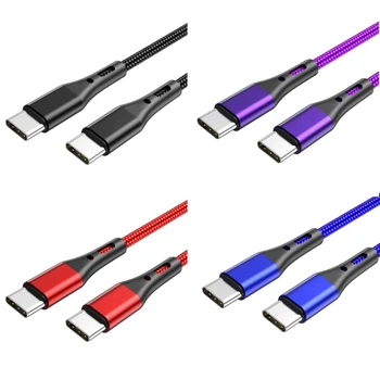 E56B USB-C-USB-C Kaabel, Kiire Laadimine 60W, PD Tüüp C CordNylon Sülearvutid