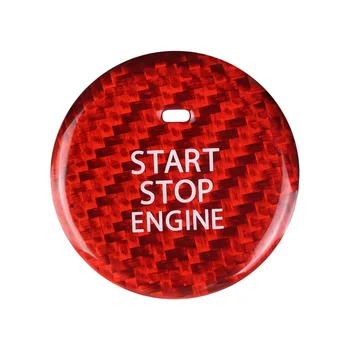 Mootori Start-Stop Nuppu, Süüde Seade Kleebise jaoks Axela -30 -30 EV 2020-2022(Punane süsinikkiust Muster)