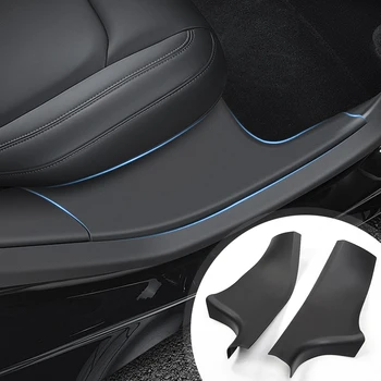2tk Tagumised Ukse Lävepakk Protector Lohistama Plaadi Kate Sisemine Sill Cover ABS Decal Kleebise Jaoks Tesla Model Y 2021 2022