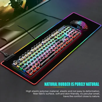 YuBeter RGB Värviline LED Valgusega Mousepad Suur Klaviatuur Katta Pind Laua-matt Veekindel Multi-suurus Computer Gaming Mouse Pad