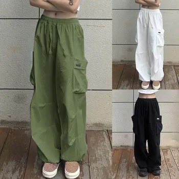 Ülegabariidiliste Veoste Langevari Püksid Naiste Jaapani Stiilis Gorpcore Lai Jalg Joggers Hipi Kottis Vintage Sweatpants Pükste Pantalone