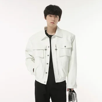 SYUHGFA Trend Mootorratas Rõivad Meeste Kanda Sügisel Uue korea Stiilis Õla Pad Pu Nahast Jakid Mantel Fashion Streetwear