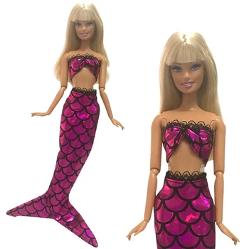 NK 1 Sätestatud 30CM Princess Punane Kleit Sarnane Muinasjutt Merineitsi Saba Riided Kleit Osaline Komplekt Barbie Nukk Parim Tüdruk Kingitus Mänguasi