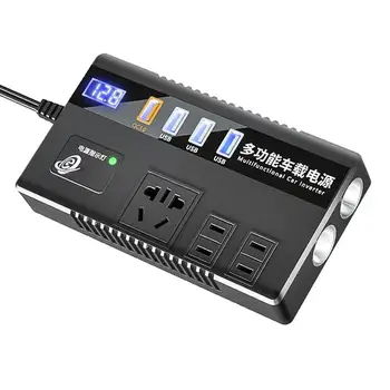 Auto Inverter DC AC USB 12V 24V To 220V Laadija Adapter Digital Display Inverter 3-Pordid USB-Laadimine mobiiltelefone