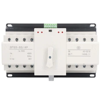 Transfer Switch 2 juhtimisrežiim Anti Aging Dual Power Transfer Lüliti Automaatne Mini Tugev Juhtivus AC400V 63A Kauplustes