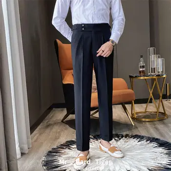 2023 Meeste Kevad-Sügis Kleit Ülikond Püksid Fashion Business Casual Püksid Sobivad Püksid Mees Elastne Otse Ametliku Püksid Z73