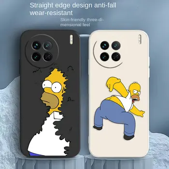 Homer S-Simpsons Telefoni Puhul VIVO X21I X21S X23 X27 X30 X50 X60 X70 X80 X90 5G PRO PLUS Värv Vedelik Juhul Funda Kest