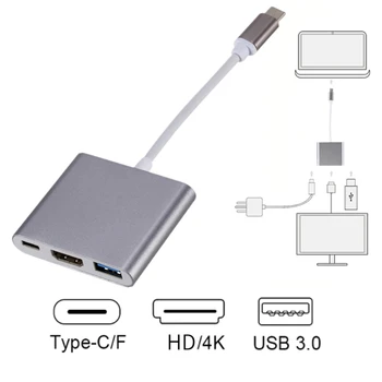 Tüüp C-HUB-USB-C HDMI-Ühilduva USB-Jaoturi C 3 1 4K HDMI ja USB 3.0 PD Kiire Laadimine Adapteri Tark MacBook ARVUTI Dell