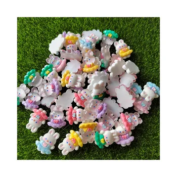 Vaik Cartoon Glitter Kleit Rabbit Flat Tagasi kivi ümber Scrapbooking Telefoni Decor Osad DIY Juuksed Vibu Center Tarvikud