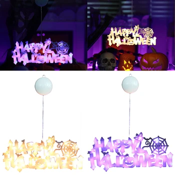 Halloween Teenetemärgi Banner LED Rippuvad Valguse Poole Kodu Ukse Akna Decor Asjade Halloween Kodu Pool Decor Rekvisiidid