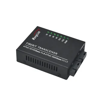 Wanglink Ethernet Fiber-Lüliti 4*100M RJ45+2*1000Mbps KS Optiline Media Converter Single Mode Fiiber Media Converter