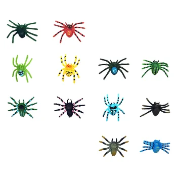 12 Tk Spider Keeruline Mänguasi Halloween Decor Prop Laste Mänguasjad Võltsitud Pool Plaything Plastikust Teemastatud Ämblikud Lapsed Väljas