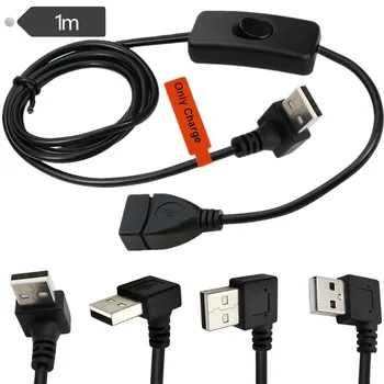 USB 2.0 Meeste ja Naiste 90 Nurga all Laiendamine Adapter USB2 kaabel.0 (meeste ja naiste paremale/vasakule/alla/üles Must kaabel juhe 1m