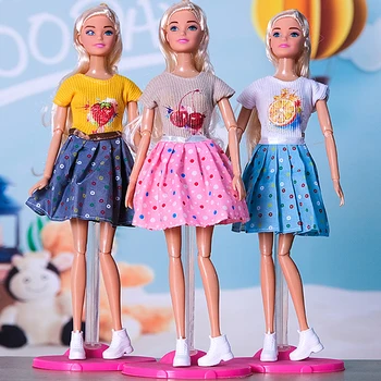 Beebi tüdruk Mänguasjad Nuku Riided Barbie Nukk Mini Seelik Komplekti