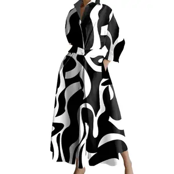 Office Lady Elegantne Polka Dot-line Kleit Sügisel Pikkade Varrukatega Revääri ja Krae Õhtul Midi-Kleidid Naistele 2023 Uus Vestidos