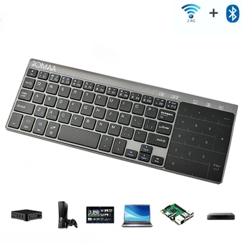 Bluetooth-Klaviatuur koos Sisseehitatud Touchpad Mini 2.4 G Juhtmevaba Kaasaskantav Kerge , ühildub Apple TV, PS4, HTPC