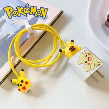 Pokemon Pikachu IPhone Laadija Kaabel Läbipaistev Kaitsekile Juhul Vedru Anime Arvandmed USB-Line Pea kaitsekaas 18W 20W
