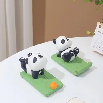 Cartoon Panda Mobiiltelefoni Atand Creative Desktop Teenetemärgi Kaunistused Vaik Käsitöö Plank Seista Baasi Kodumasinate Tarvikud
